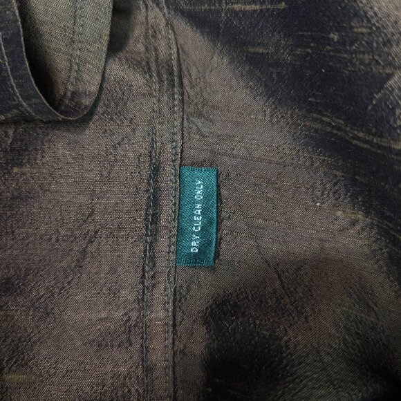Ralph Lauren 100% Silk Dupioni Shirt | Olive Green Luxury | Size 20W - Picture 5 of 13
